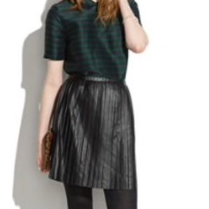 Madewell leather pleated skirt